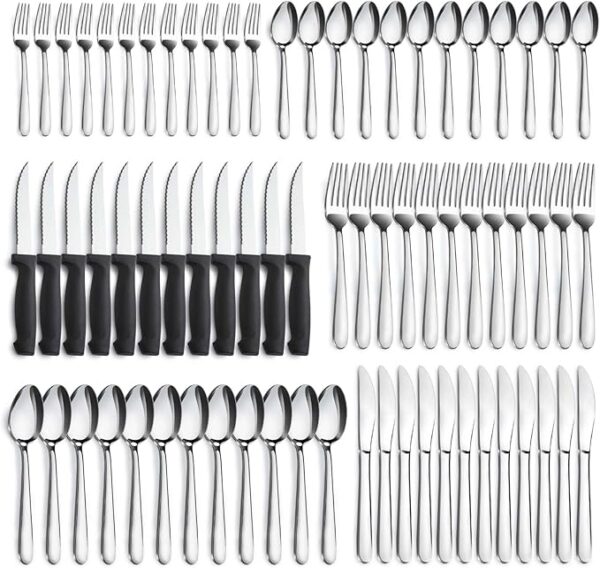 Pleafind 72 Pieces Silverware Sets