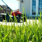 Overgrown, tall new grass on a sunny day, in need of its first mow.